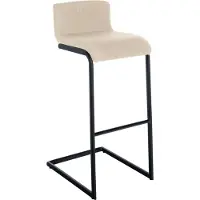 BellaFurn Moderner schwarzer Barhocker – Bistrohocker – Ergonomisches Design, wartungsfreundliches Kunstleder | Farbe: Creme | Material: Staub