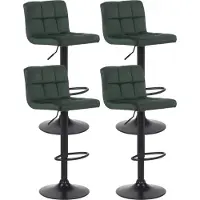 BellaFurn 4-teiliges Barhocker-Set Velvet - Barhocker - Optimaler Komfort | Farbe: Grün