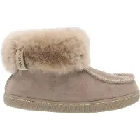 Vanuba Kinder Hausschuhe Peppin in Gr. 26-35, beiges Leder, Handmade Hüttenschuhe aus natürlichem Lammfell- Gr. 30 EU
