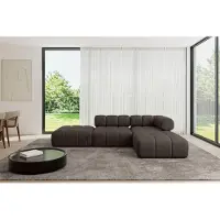 ALTDECOR Modulares Sofa Ecksofa in L-Form - Kerru-L1 - 285x190x70 cm Braun universal, links/rechts Corner modular Sofa Eckcouch Couch Wohnlandschaft Cauchsofa Polstersofa