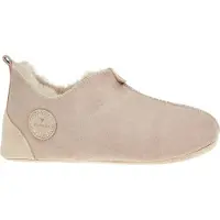 Vanuba Oxford Lammfell Hausschuhe Damen Schuhe - Badelatschen Damen Hausschuhe - Leder Wolle Pantoffeln Damen - Bequeme Schuhe Damen Lammfell-Hausschuhe - 39 EU Beige/Beige