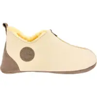 Vanuba Oxford Relugan Lammfell Hausschuhe Damen - Badelatschen Damen Hausschuhe - Leder Wolle Pantoffeln Damen - Bequeme Schuhe Damen Lammfell-Hausschuhe - 41 EU Natürliche