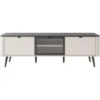 Lookway TV-Schrank AUTUMN 2D1W auf hohen Beinen mit Ablage, Kaschmir / Grauer Stein
