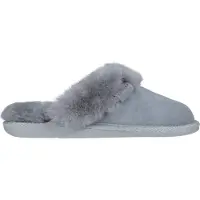 Vanuba - Damen Hausschuhe Moderne Pantoffeln Echtleder Lammfell Natur Wolle D015 Grau, Größe 40 EU