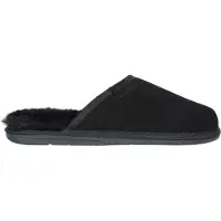 Vanuba - Herren Hausschuhe Soay Moderne Pantoffeln Echtleder Lammfell Natur Wolle M008 Schwarz, Größe 41 EU