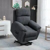 Sweiko Massagesessel mit Aufstehhilfe, Sessel mit Aufstehhilfe, 8 Vibrationsmotoren, inkl. Fernbedienung, grau