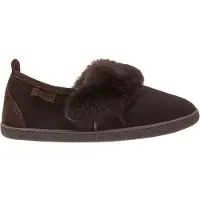 Vanuba - Damen Hausschuhe Cormo Moderne Pantoffeln Echtleder Lammfell Natur Wolle D012 Braun, Größe 40 EU