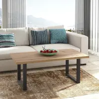 Freiraum Couchtisch >Coffee Tables< in Artisan Eiche Nachbildung, U-Gestell Metall schwarz - 110x45x60cm (BxHxT)