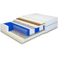 MRGROUP MR GROUP Matratze LUX für Bett 200 x 200 cm Taschenfederkern Filz, Kokos, Höhe 21 cm mit Komfortschaum Härtegrad H3 mit waschbarem Bezug Mikrofaser