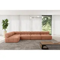 ALTDECOR Modulares Sofa Ecksofa in L-Form - Samaro-L3 - 380x190x70 cm Apricot universal, links/rechts Corner modular Sofa Eckcouch Couch Wohnlandschaft Cauchsofa Polstersofa