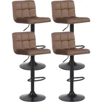 BellaFurn 4-teiliges Barhocker-Set Velvet - Barhocker - Optimaler Komfort | Farbe: Braun