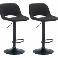 BellaFurn 2-teiliges Barhocker-Set – Hocker – bequeme Höhe – verstellbares Design | Farbe: Schwarz | Material Chassis: Metall mattschwarz