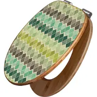 Banjado Design WC Sitz Bambus Absenkautomatik - Vier Farben Grün - Toilettendeckel mit Absenkautomatik Holz/hochwertiger Bambus Klodeckel/WC-Sitz für alle gängigen Toiletten [TDB2 10792]