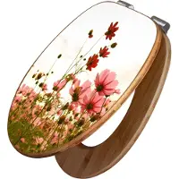 Banjado Design WC Sitz Bambus Absenkautomatik -Schmuckkörbchen - Toilettendeckel mit Absenkautomatik Holz/hochwertiger Bambus Klodeckel/WC-Sitz für alle gängigen Toiletten [TDB2 11498]