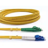 Elfcam - 10m Glasfaserkabel LWL-Patchkabel LC/APC auf LC/UPC OS2 Singlemode Duplex 9/125µm LSZH Gelb