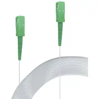Elfcam - 15m Unsichtbares Glasfaserkabel SC/APC zu SC/APC - Singlemode 125µm OS2, Transparente Nylon-Ummantelung, Kompatibel mit Orange, SFR, Bouygues