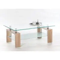 Preisbrecher Couchtisch >Mango II< in Edelstahl/Sonoma Eiche Nachbildung - 100x46x60 (BxHxT)
