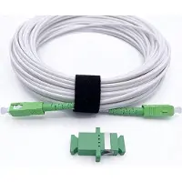 Elfcam - Glasfaserkabel SC/APC zu SC/APC - 15m (Weiß), Simplex Singlemode, mit Adapter, Kompatibel mit Livebox, SFR Box, Bbox