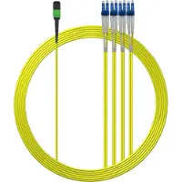 Elfcam - Glasfaserkabel MPO/APC auf LC/UPC 8 Fasern 10M Monomode Typ B - 3,0mm LSZH OS2 9/125 µm Ohne Pin, Kompatibel mit 40G/100G/200G/400G/800G/1.6T