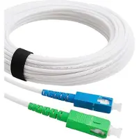 Elfcam - Glasfaserkabel SC-APC zu SC-UPC - 10 m (Weiß), Hochleistungs-Glasfaser-Patchkabel, 9/125 µm Singlemode, Kompatibel mit Freebox Delta, One, V2, Mini, Révolution, Livebox, SFR Box, Bouygues