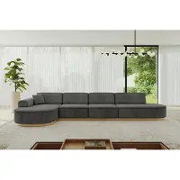 ALTDECOR Ecksofa in L-Form MARI-L3-v2 - 413x171x83 cm Dunkelgrau - Corner Sofa Bett Eckcouch Couch Wohnlandschaft Cauchsofa