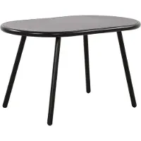 BellaFurn Moderner Loungetisch – Außentisch – Beine aus rostfreiem Metall, wetterbeständig – recycelter Kunststoff | Farbe: Schwarz