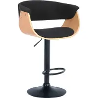 BellaFurn Barhocker - Holzhocker - 360° drehbarer Komfort - Moderner Trompetenfuß | Farbe: Natur/Schwarz | Material: Staub