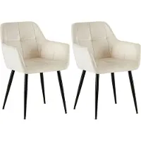 BellaFurn 2er-Set Samt-Esszimmerstühle – Küchenstühle – hoher Komfort – stabiles Metallgestell