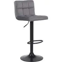 BellaFurn Moderner Barhocker - Barhocker - Ergonomisches Design, Samtpolsterung | Farbe: Grau