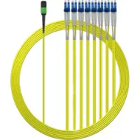 Elfcam - Glasfaserkabel MPO/APC auf LC/UPC 16 Fasern 2M Singlemode Typ B - 3,0mm LSZH OS2 9/125 ŠÌm Ohne Pin, Kompatibel mit 40G/100G/200G/400G/800G/1.6T