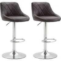 BellaFurn 2er Set Barhocker – elegante Hocker – höhenverstellbar mit 360° Drehfunktion | Farbe: Braun