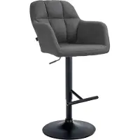 BellaFurn Barhocker aus Stoff - Hocker - höhenverstellbar, 360° drehbar | Farbe: Dunkelgrau. Material Chassis: Metall mattschwarz