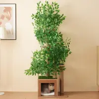 Great han Kratzbaum in Baumform mit 4 Plattformen und Katzenlöchern – haustiersicheres Material, abnehmbare Blätter, geeignet für Katzen zum Verstecken, Klettern 190 cm