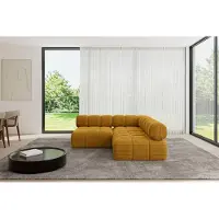 ALTDECOR Modulares Sofa Ecksofa in L-Form - Samaro-L1 - 190x190x70 cm Senfgelb universal, links/rechts Corner modular Sofa Eckcouch Couch Wohnlandschaft Cauchsofa Polstersofa