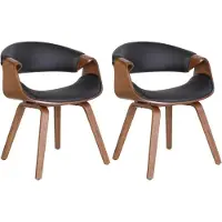 BellaFurn 2-teiliges Esszimmerstuhl-Set – bequeme Stühle – unterstützende Rückenlehne | Farbe: Eiche/Schwarz | Material: Kunstleder