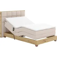 Kondela Elektrisch verstellbares Einzelbett Tiana 120x200 cm – Beige / Artisan-Eiche