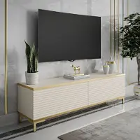 Lookway TV-Schrank OXFORD II 135 cm, beige, goldene Füße