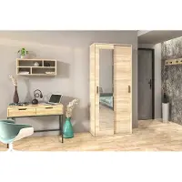 FURMEB24 Schiebeschrank Arimo 90 x 210 x 60 cm - Sonoma