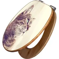 Banjado Design WC Sitz Bambus Absenkautomatik -Holgerson - Toilettendeckel mit Absenkautomatik Holz/hochwertiger Bambus Klodeckel/WC-Sitz für alle gängigen Toiletten [TDB2 11690]