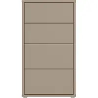 Preisbrecher Schubkastenkommode >ALICE SPRINGS< in Taupe - 54,8x99,1x34,9cm (BxHxT)