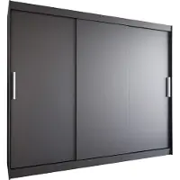 EasyFurniture Easy4You L2 250 cm Schwarz Schiebetüren Kleiderschrank 250x215x58 cm Schlafzimmermöbel, Aufbewahrung - Mehrzweckschrank - Farbe: Schwarz
