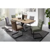 Freiraum Baumkantentisch >GRAVINA< in naturfarben/ schwarz - 160x74x90 (BxHxT)