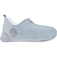Vanuba Oxford Lammfell Hausschuhe Damen Schuhe - Badelatschen Damen Hausschuhe - Leder Wolle Pantoffeln Damen - Bequeme Schuhe Damen Lammfell-Hausschuhe - 41 EU Aschgrau/Weiss