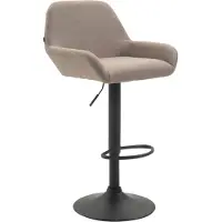 BellaFurn Barhocker Stoff - Sitzhocker - Lackierte Rückenlehne - Höhenverstellbar | Farbe: Taupe | Grundfarbe: Schwarz