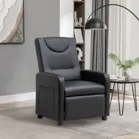 Great han Fernsehsessel Relaxsessel Loungesofa mit Fußstütze Sessel Lehnstuhl Liegesessel Schwarz PU