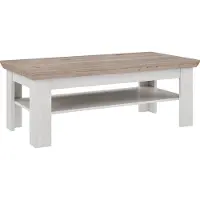 Freiraum Couchtisch >ILOPPA< mit Ablage, in Schnee / Nelson Eiche Nachbildung - 120,6x45,3x60,4cm (BxHxT)