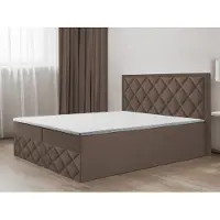 EURO-MEBLE Bett, Boxspringbett DORMI 3, mit Bonell-Matraze, T25 Topper, Federkern, Doppelbett, Stauraum, 200x200 cm, (Braun - ITAKA 20)