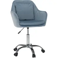 Kondela Klian Bürostuhl - blau (Velvet) / Chrom
