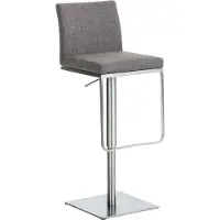 BellaFurn Barhocker, verstellbarer Hocker - Höhenverstellbar - Bequemer Sitz 100 % Polyester | Farbe: Grau | Grundfarbe: Edelstahl