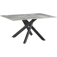 Kondela Zenos Esstisch 160x90 cm - hellgrauer Marmor / Schwarz
